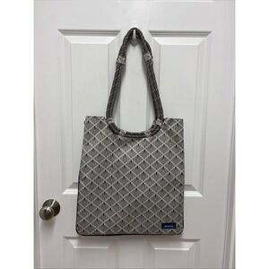 Kavu Shopper Tote Rope Bag Travel Everyday Expandable Zip Around Black Gray